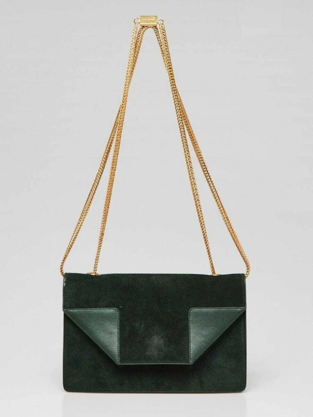Yves Saint Laurent Green Suede Small Betty Flap Bag